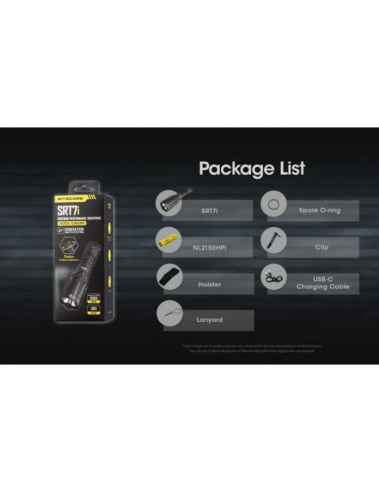 SRT7i lampe tactique longue portée dimmable 3000LM avec strobe