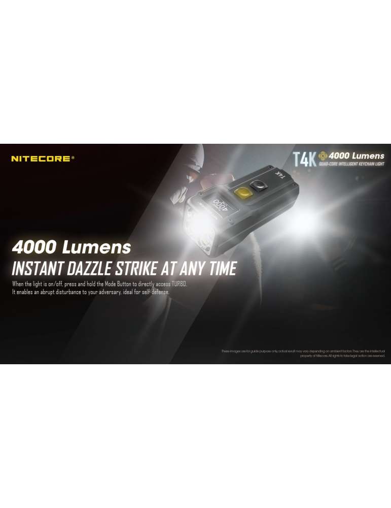 T4K mini lampe 4000LM rechargeable USB C