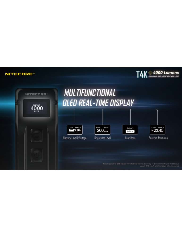 T4K mini lampe 4000LM rechargeable USB C