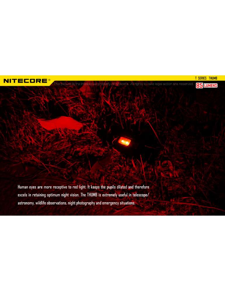 Thumb mini lampe 85LM LED rouge secondaire clip solide