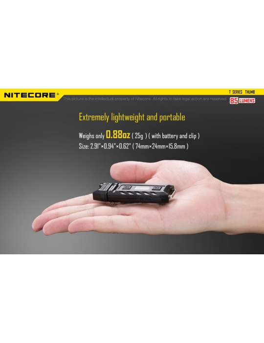 Thumb mini lamp 85LM red LED secondary solid clip