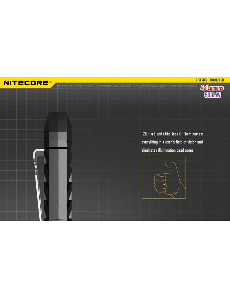 Thumb leo 45LM mini lampe lecture avec UV pour contrôle routier