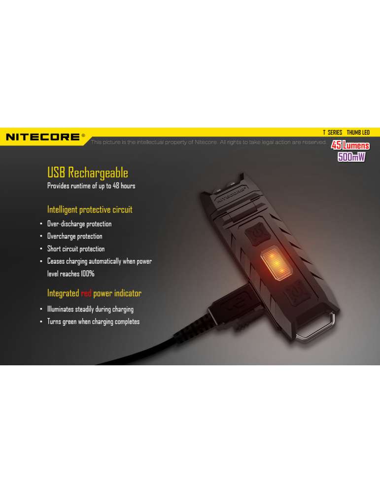 Thumb leo 45LM mini lampe lecture avec UV pour contrôle routier