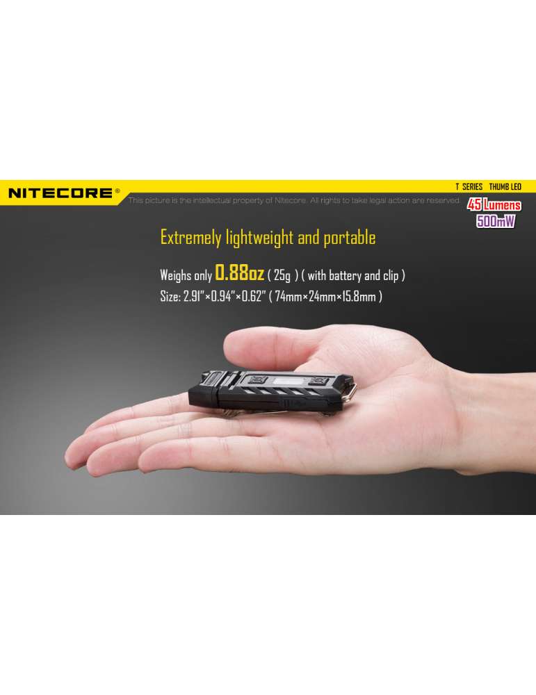 Thumb leo 45LM mini lampe lecture avec UV pour contrôle routier