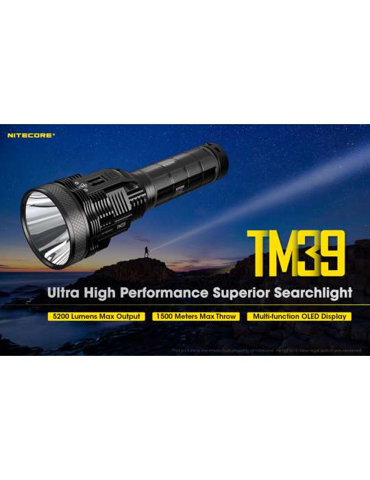 TM39 flashlight 5200LM long range 1500m tripod mount