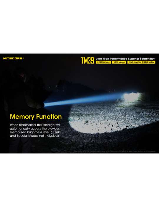 TM39 lampe torche 5200LM longue portée 1500m fixation tripod