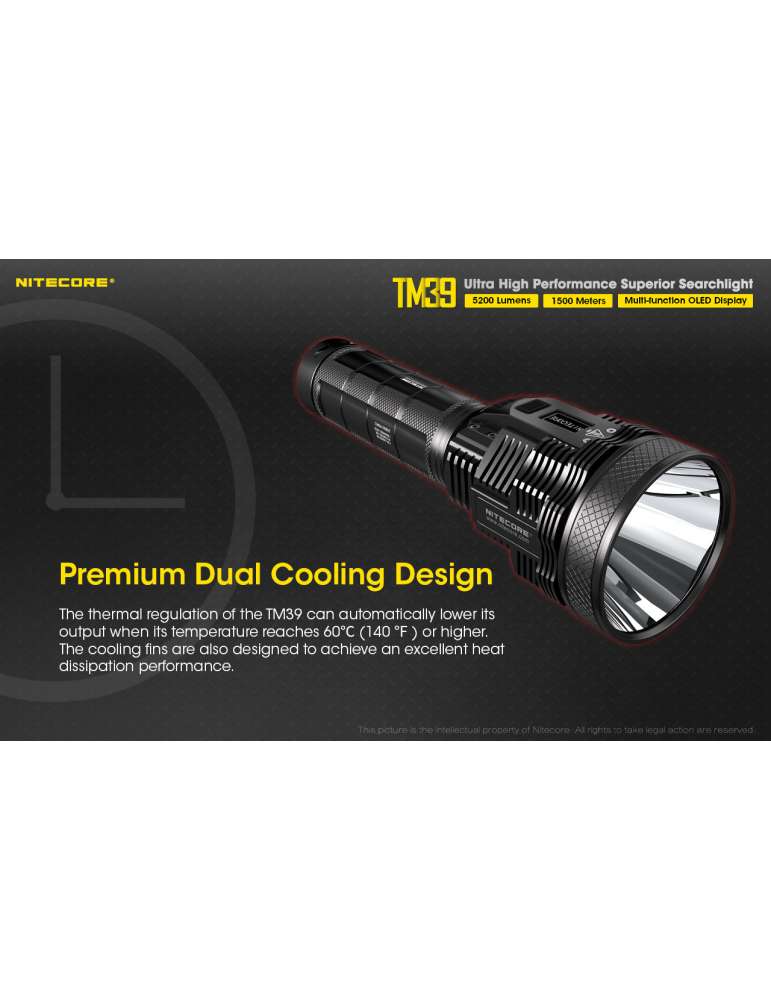 TM39 flashlight 5200LM long range 1500m tripod mount