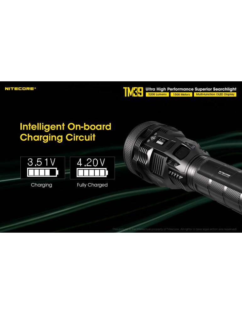 TM39 lampe torche 5200LM longue portée 1500m fixation tripod