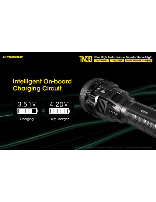TM39 flashlight 5200LM long range 1500m tripod mount