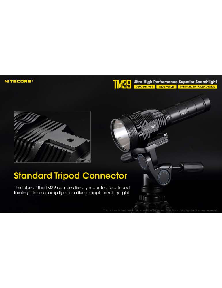 TM39 flashlight 5200LM long range 1500m tripod mount