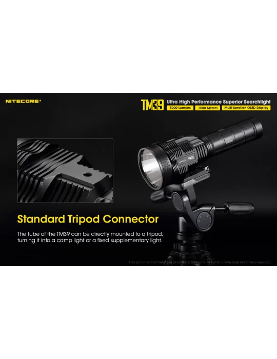 TM39 flashlight 5200LM long range 1500m tripod mount–NITECORE BELUX