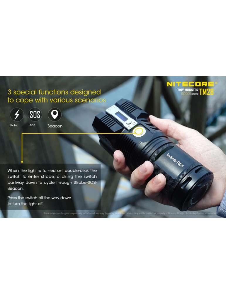 TM28 flashlight 6000LM compact long range tripod mount