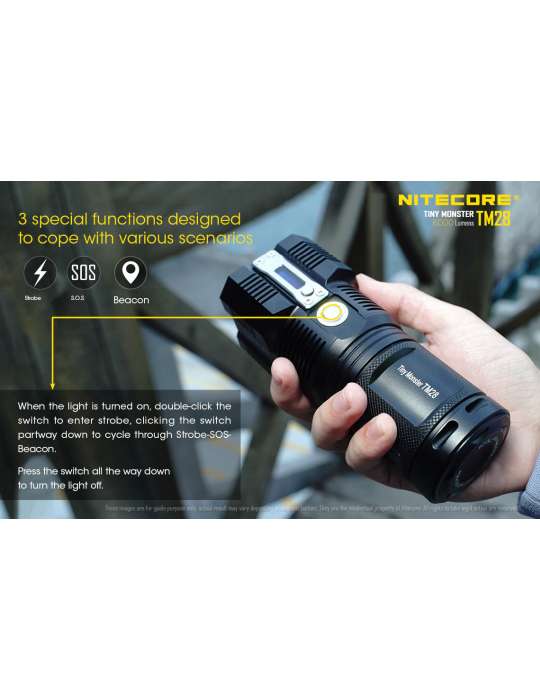 TM28 lampe torche 6000LM compacte longue portée fixation tripod