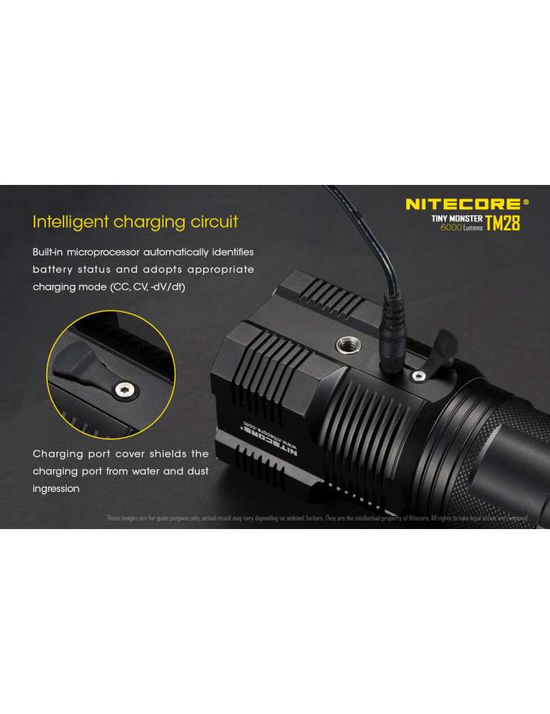 TM28 lampe torche 6000LM compacte longue portée fixation tripod