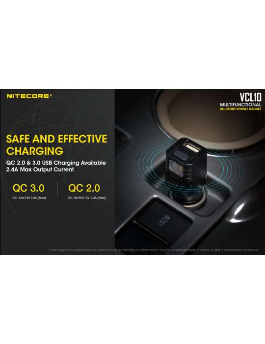 VCL10 lampe de secours voiture chargeur USB allume cigare