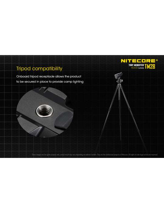 TM28 flashlight 6000LM compact long range tripod mount