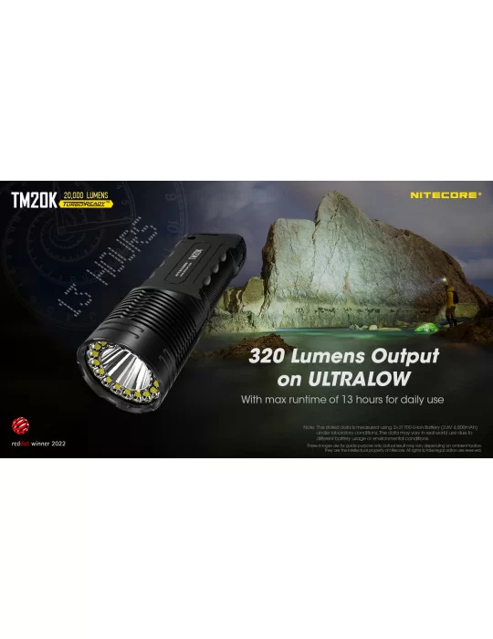 TM20K flashlight 20000LM rechargeable USB C–NITECORE BELUX