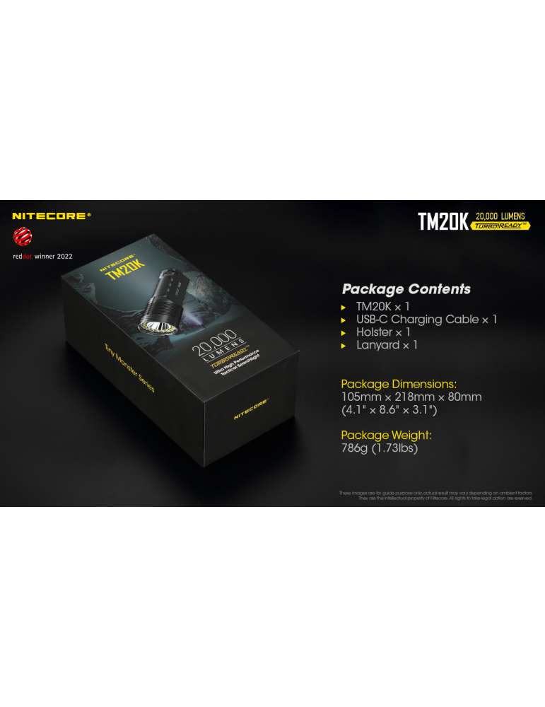 TM20K flashlight 20000LM rechargeable USB C