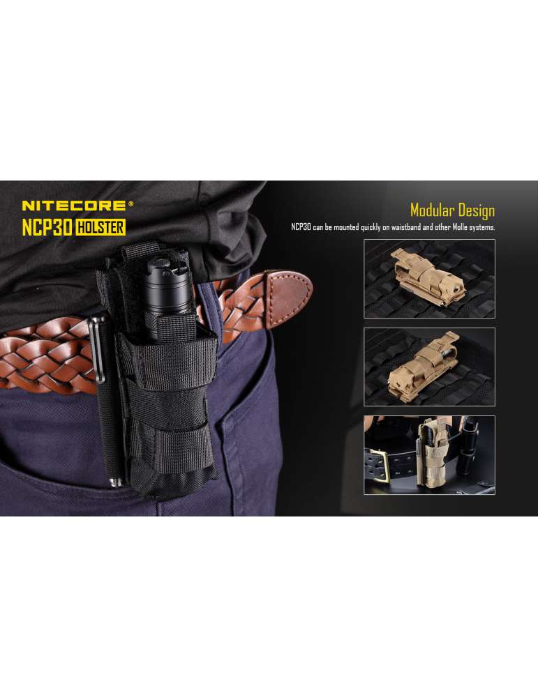 NCP30 holster voor zaklamp en oplader nylon 1000D zwart
