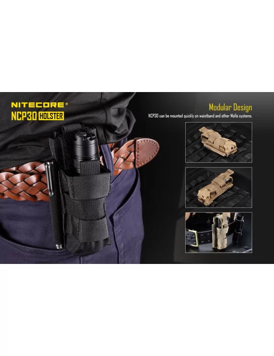 NCP30 holster for flashlight and charger nylon 1000D black–NITECORE BELUX