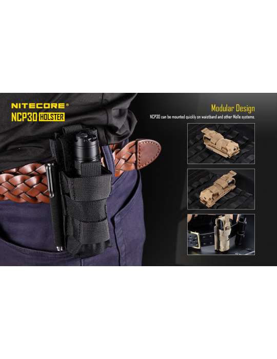 NCP30 holster pour lampe torche et chargeur nylon 1000D noir