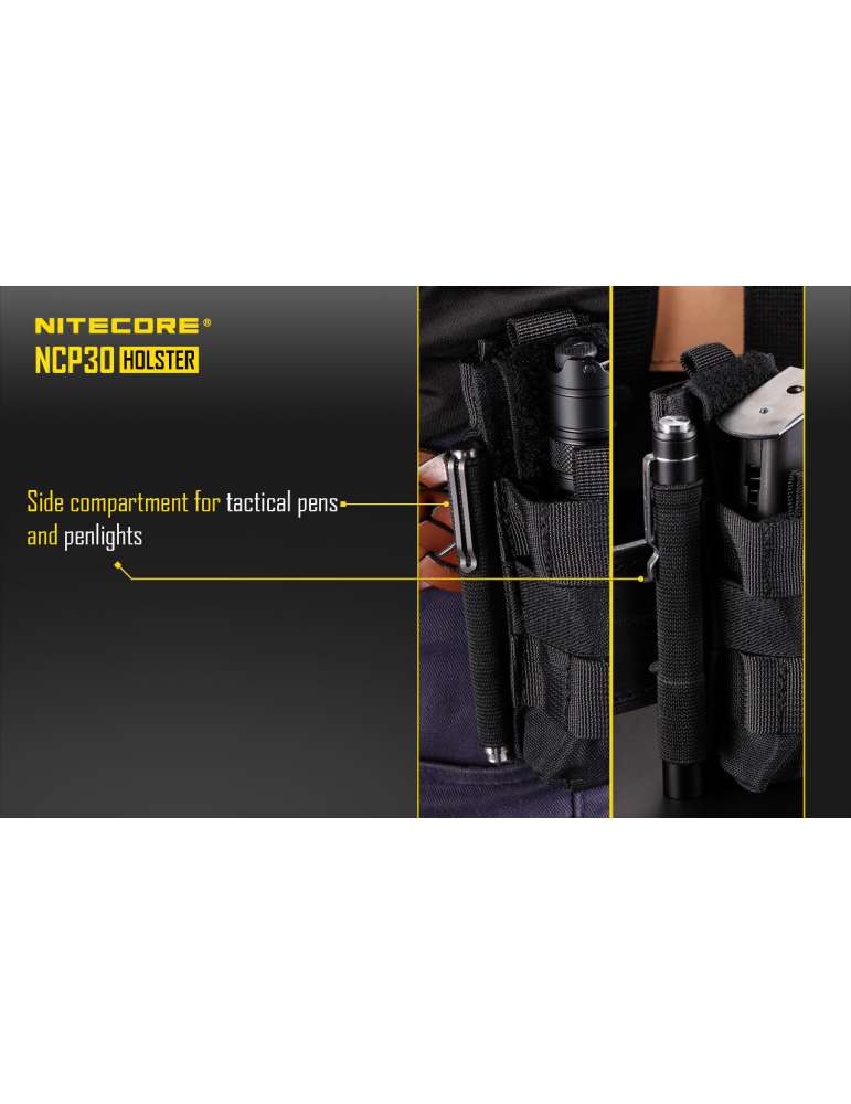 NCP30 holster pour lampe torche et chargeur nylon 1000D noir