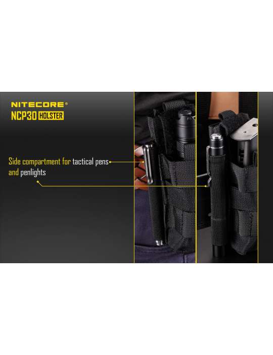 NCP30 holster pour lampe torche et chargeur nylon 1000D noir