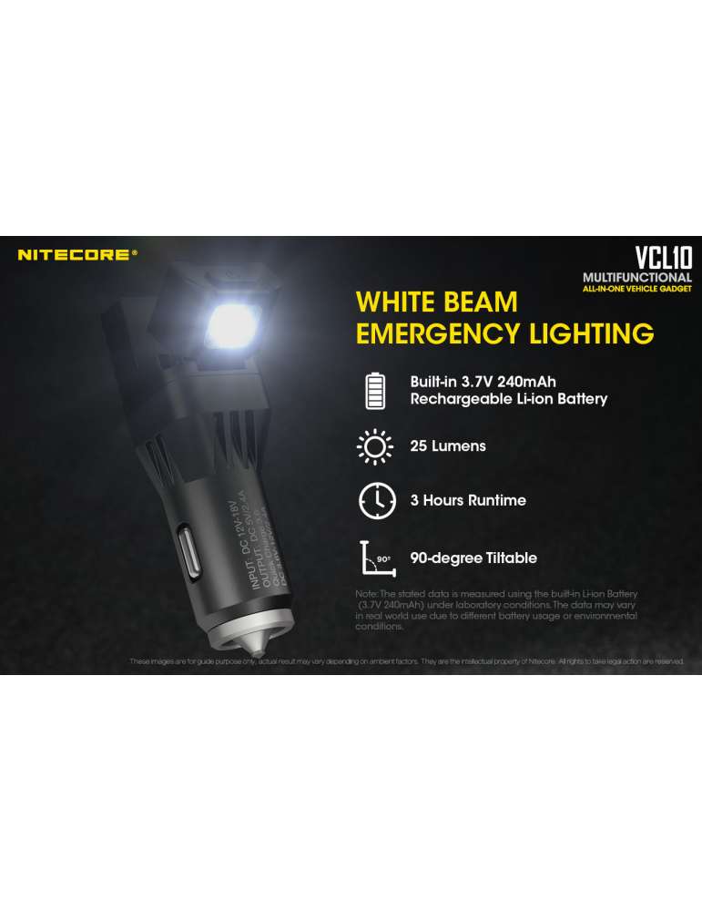 VCL10 noodlamp auto-USB-oplader car plug