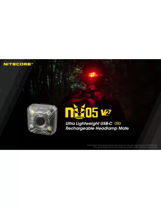 NU05 V2 KIT mini signaallamp 40LM witte en rode LED–NITECORE BELUX