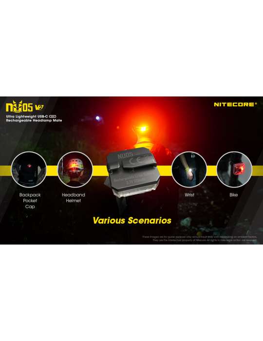 NU05 V2 KIT mini lampe signal 40LM LED blanc et rouge