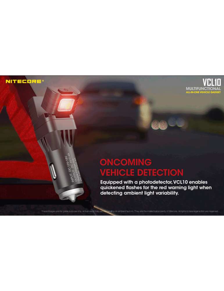 VCL10 lampe de secours voiture chargeur USB allume cigare