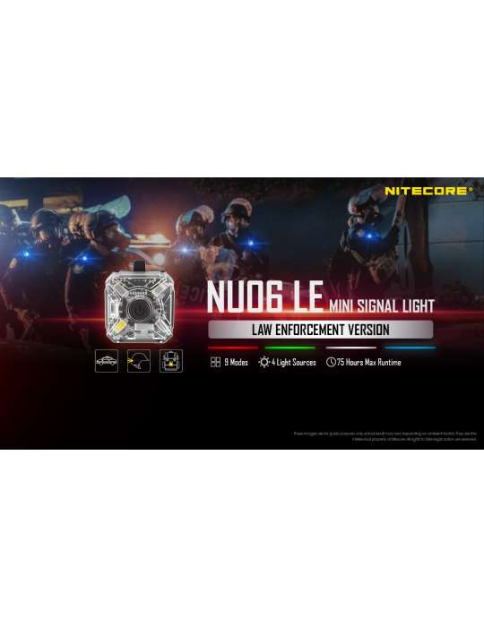 NU06LE mini lampe signal police blanc rouge vert bleu compatible ARC rail