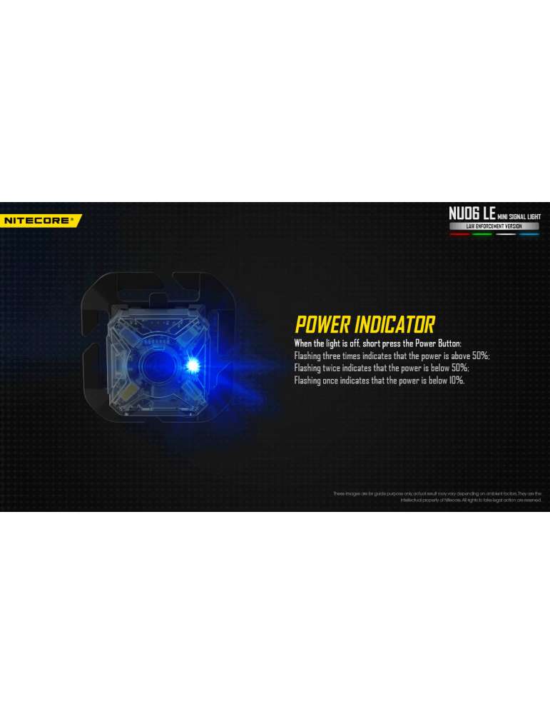 NU06LE mini lampe signal police blanc rouge vert bleu compatible ARC rail