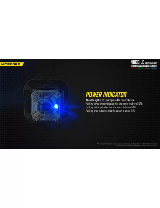 NU06LE mini police signal lamp white red green blue compatible with ARC rail–NITECORE BELUX