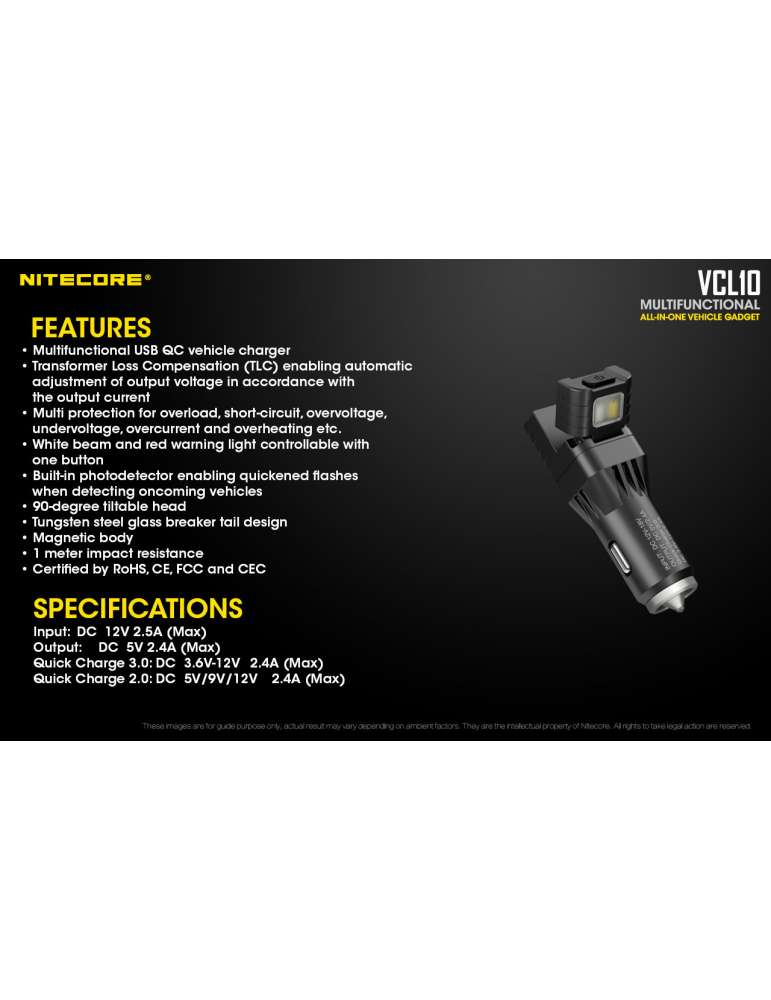 VCL10 emergency lamp car USB charger car plug