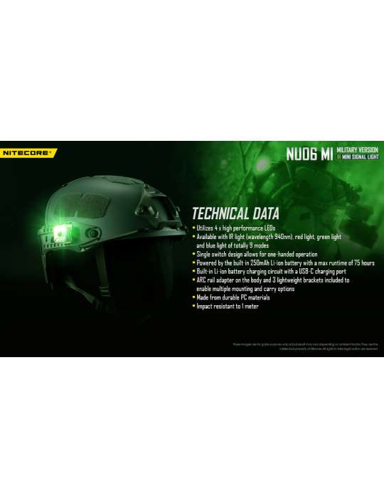 NU06MI mini lampe signal rouge bleu vert infra rouge police militaire