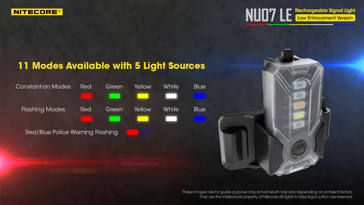 Mini lampe signal multi couleurs - NU07LE NITECORE